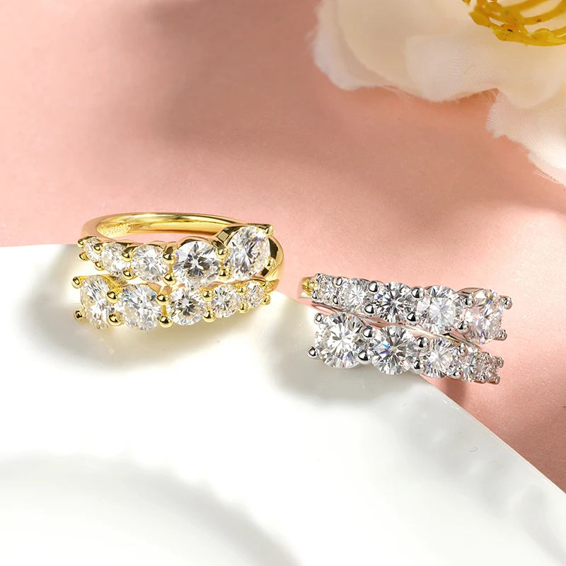 Smyoue Moissanite Wedding Band