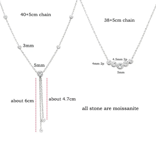 Smyoue Bubble Tassel Moissanite Necklace