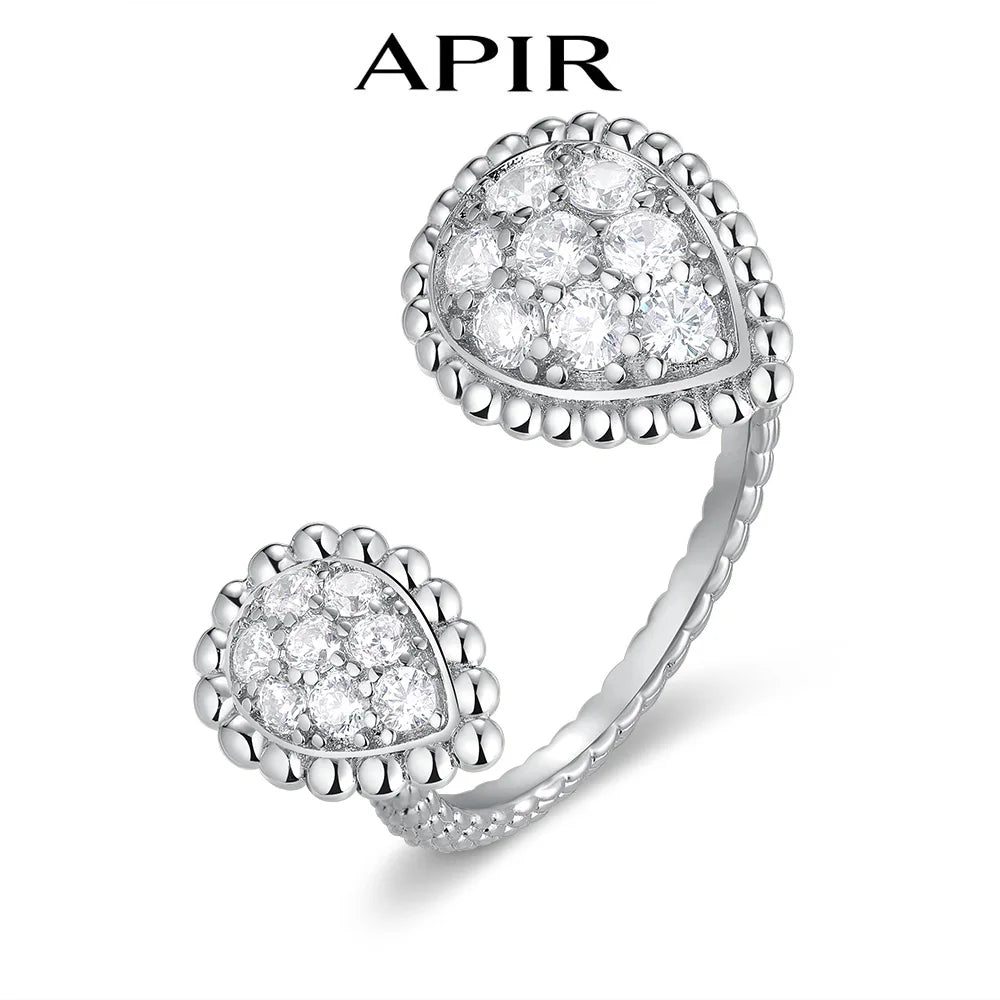 Zircon Inlaid Adjustable Ring