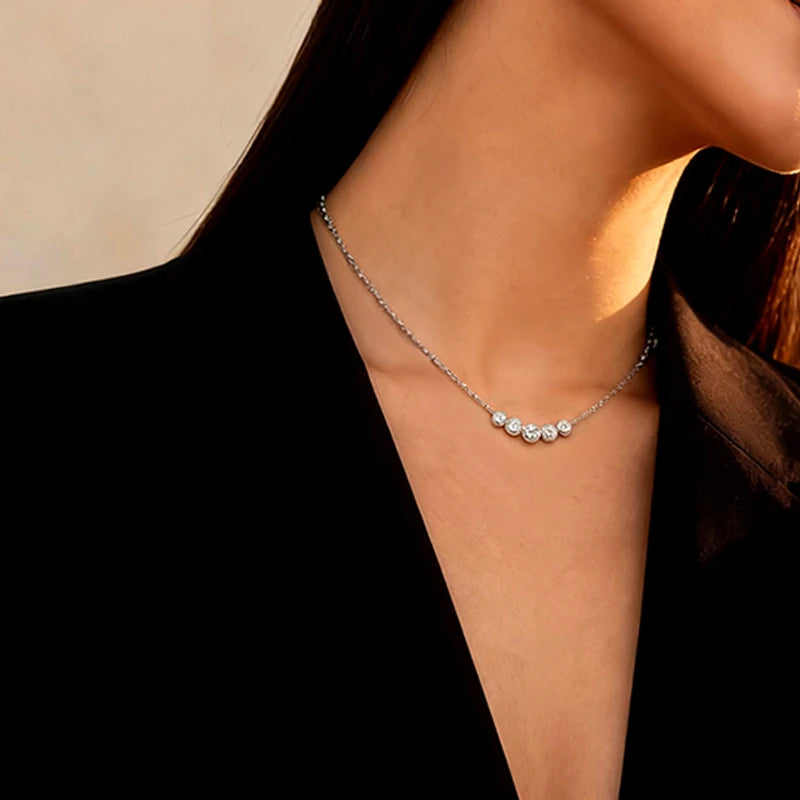Smyoue Bubble Tassel Moissanite Necklace